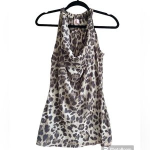 Sweet Pea Animal Print Blouse with Cowl Neck Size Large
